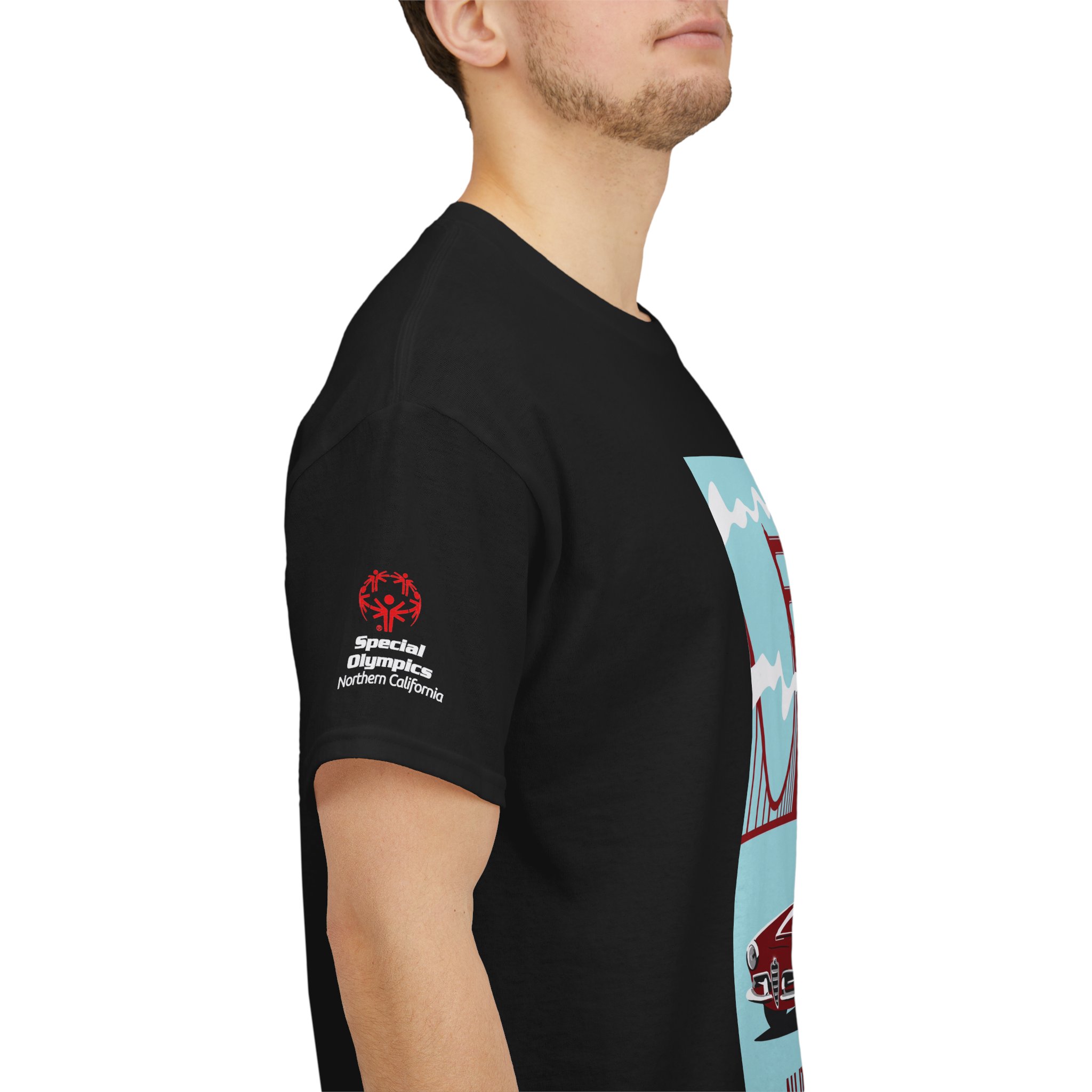 Black All Italian Day shirt sleeve with Special Olympics Northern California logo